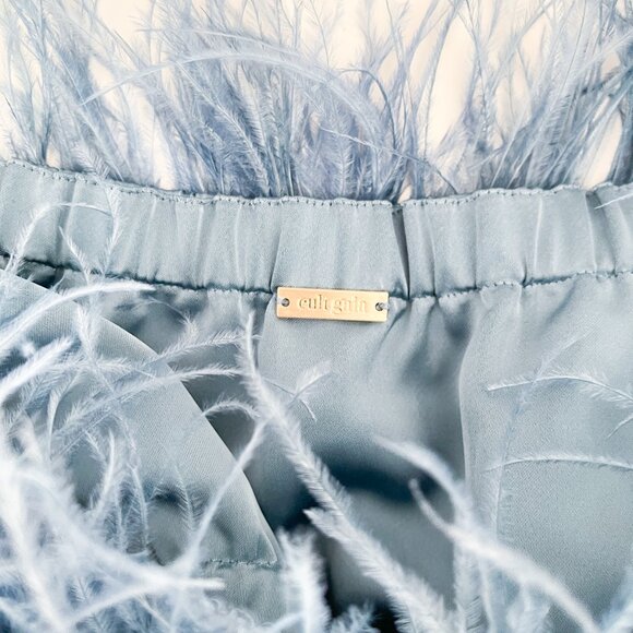 Cult Gaia Goetz Top Ostrich Feather Off-The-Shoulder Crop - Picture 6 of 7